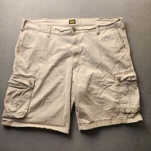 Lee Mens Cargo Shorts Tan Khaki Size 46 Stretch Cotton Relaxed Fit 12336487
